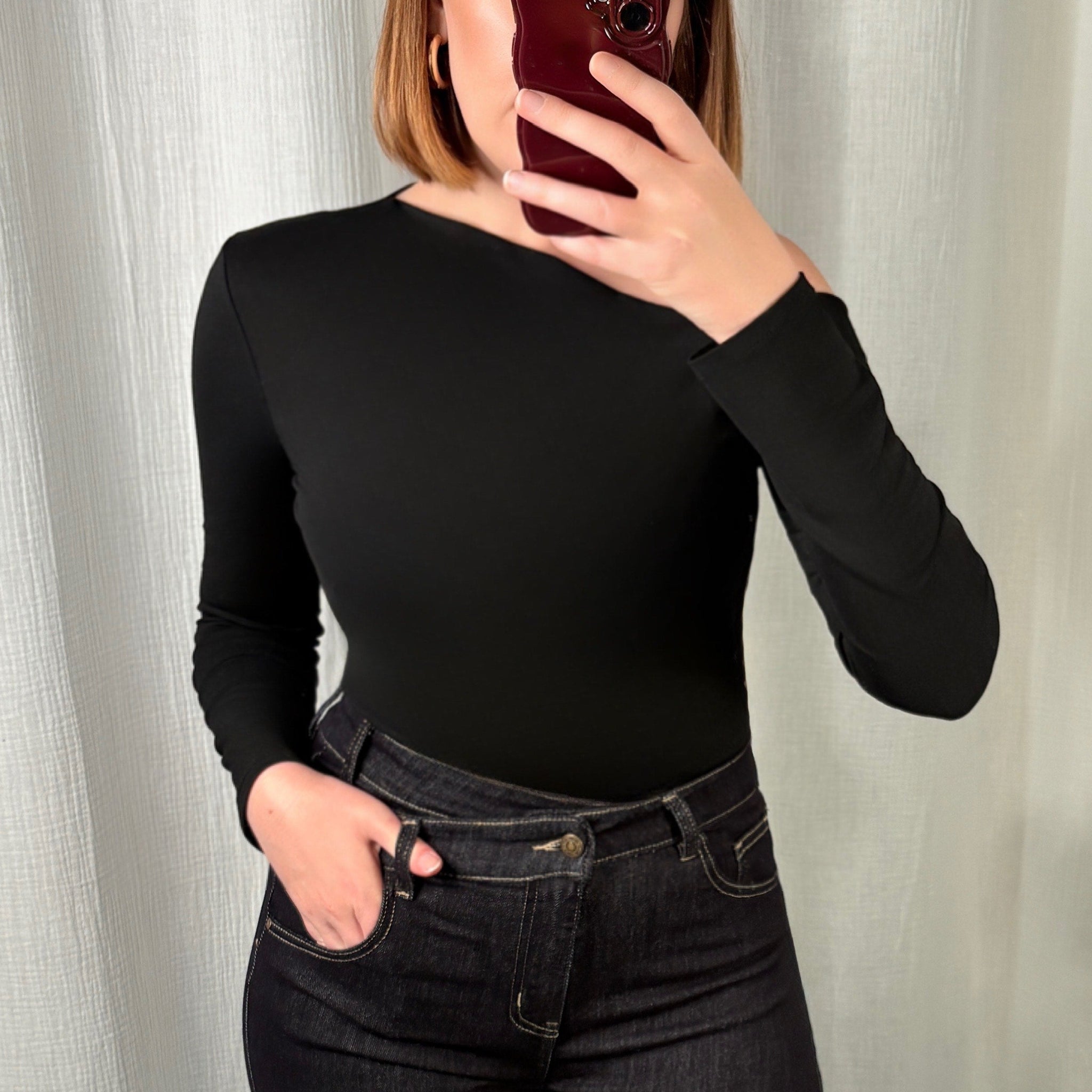 Top asymétrique noir