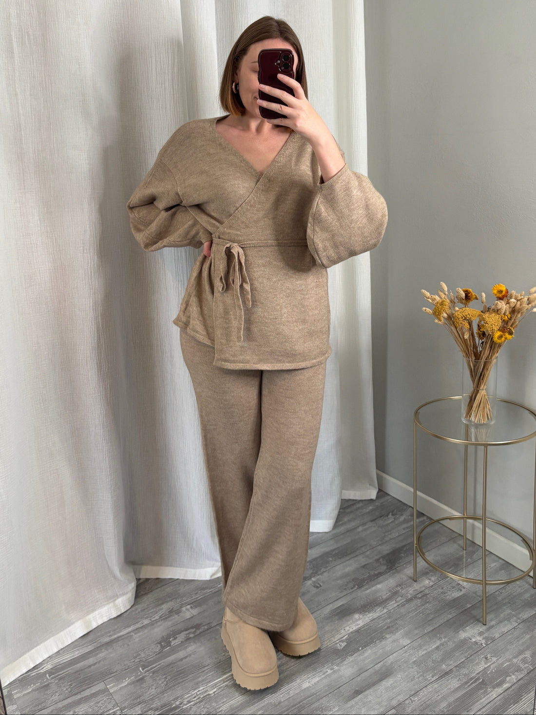 Mules fourrées à semelle épaisse beiges